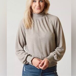 Free People Boulevard Turtleneck Top in Gray Size Small